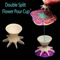 Split Cup for Paint Pouring for Acrylic Paint Epoxy Resin Mixing Pouring DIY Making Supplies For Pouring Flower Pattern Paint