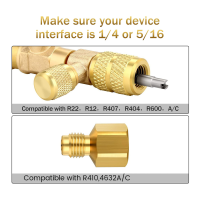 Valve Core Remover Installer Tool Kit Valve Core Remover Valve Cores Replacement with Dual Size 1/4 &amp; 5/16 Port for with R22 R12 R407 R410 R404 R32 R600