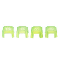 Graceful 4Pcs Mini Stool Dollhouse Miniature Furniture Square Stool Chair Doll Decor Toy