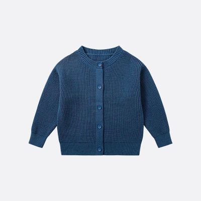 Kids Boys Girls Knitted Sweaters Solid Cotton Cardigan 2022 New Arrival Autumn Winter Clothing Children Casual Navy Sweaters