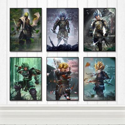 ญี่ปุ่นต่อสู้ Anime Samurai Fine Art โปสเตอร์ผ้าใบ Manga Super Warrior Wall Decor พิมพ์ภาพวาดสำหรับห้องนั่งเล่น Quadros Home Decor