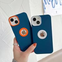 DIY Luxury Soft Silicone Logo Hole Phone Case For iPhone XR like 13 14 Contrasting Candy Color Cover for iPhone Xr to 13 14