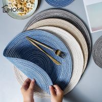 【cw】 Round Ramie Insulation Pad Solid Place Mat Flax Non slip Table Mat Kitchen Accessories Decoration Home Mat ！