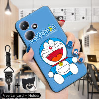 เคส PMP สำหรับ Infinix 30 30i 30เล่น (แหวนใส่นิ้ว + เชือกเส้นเล็ก) เคสซิลิโคนนิ่มลายการ์ตูน Doraemn เคสเคสครอบโทรศัพท์ยางซิลิโคนกันกระแทก