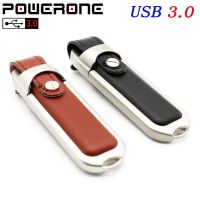 1PCS Free Custom Logo USB 3.0 Flash Drives 64GB Leather Memory Stick 32GB Business Gift Pen Drive 16GB Pendrives 8GB U Disk 4GB