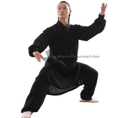 Kapas Musim Panas Wudang Taoisme Jubah Tai Chi Seragam Kung Fu Taiji Wushu Saman Waket Seluar Seni Mempertahankan Diri Memerkan Pengukuran