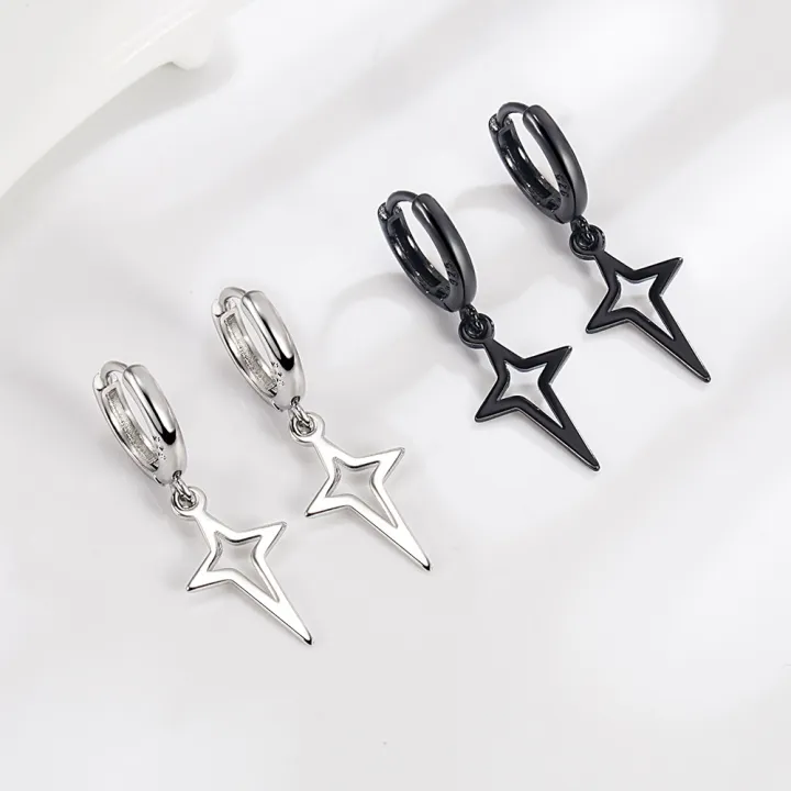 stars-earrings-womens-rock-jewelry-gothic-style-earrings-blacksilver-color-earrings-punk-rock-earrings