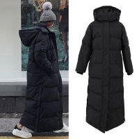 [COD] 2022 new over-the-knee padded jacket winter thickened black coat womens big