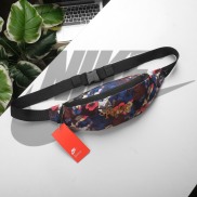 Nike flowers background 100% polyester plain zipper handbag waist pack