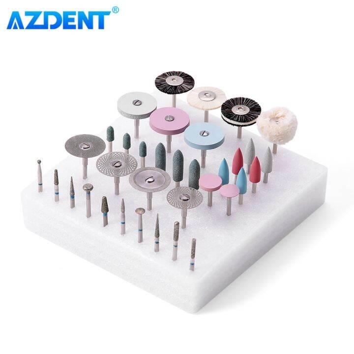 Azdent 35pcs Set Dental Lab Hp Polishing Kit 2.35mm For Grinding 