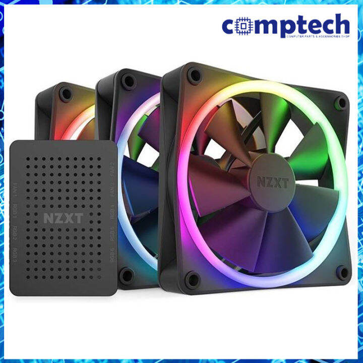 F140 Twin Pack Black / White - 2x 140mm RGB Fans + Controller, Fluid ...