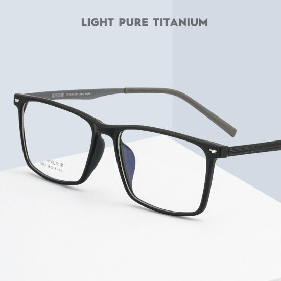 Yimaruili kính mắt titan nguyên chất gọng kính cận thị máy tính vuông - ảnh sản phẩm 1