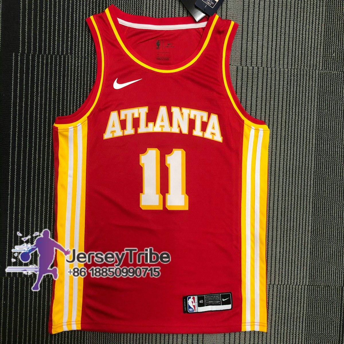 NEW Atlanta Hawks #11 Trae Young Retro Swingman Basketball Jersey Red 