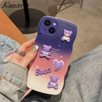 Kanavi เคสโทรศัพท์ซิลิโคนนิ่มแฟชั่นสำหรับ iPhone 14,12,11 Pro Max 14 Plus XR XS Max XR XS X 8 7 Plus SE 2020เคสโทรศัพท์ตุ๊กตา3D สีไล่ระดับสีสุดหรู