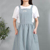 Pure Color Cooking Kitchen Apron Pleated Skirt Bibs for Woman Men Chef Ho Waiter Cafe Shop Hairdresser Aprons