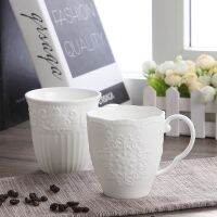 300ml white embossed porcelain cute snow mugs copo cafe nespresso cup ceramic funny mugs christmas gift taza para cafe cup