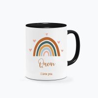 [Personalised Name] CUSTOM NAME CUSTOM TEXT Printed Mug – Modern Rainbow Design