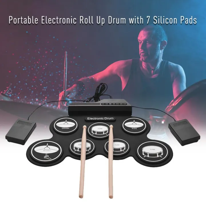 Folding Silicone Hand Roll Usb Electronic Drum Portable Practice Drums