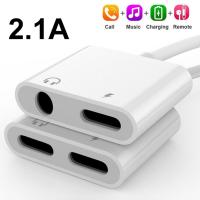 2 in 1 Audio Adapter Charger Cable Dual For 8Pin to 8Pin 3.5mm Audio&amp;Charging Converter For iPhone 14 13 Charging Audio Splitter Cables