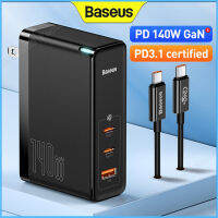 Baseus 140W GaN5 Pro Charger USB Type-C PD3.1 การชาร์จไฟอย่างรวดเร็วปลั๊ก CN แบบพับได้สำหรับ Macbook iPhone การชาร์จไฟอย่างรวดเร็ว USB โทรศัพท์มือถือชาร์จผนัง