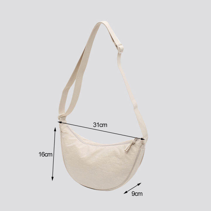 large-capacity-tote-nylon-half-moon-handbag-shopping-solid-dumpling-shape-bag-crossbody-women