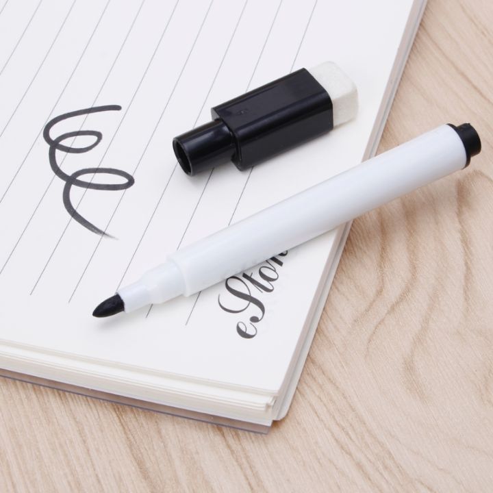 5pcs-whiteboard-pen-erasable-dry-white-board-markers-black-ink-fine-size-nip