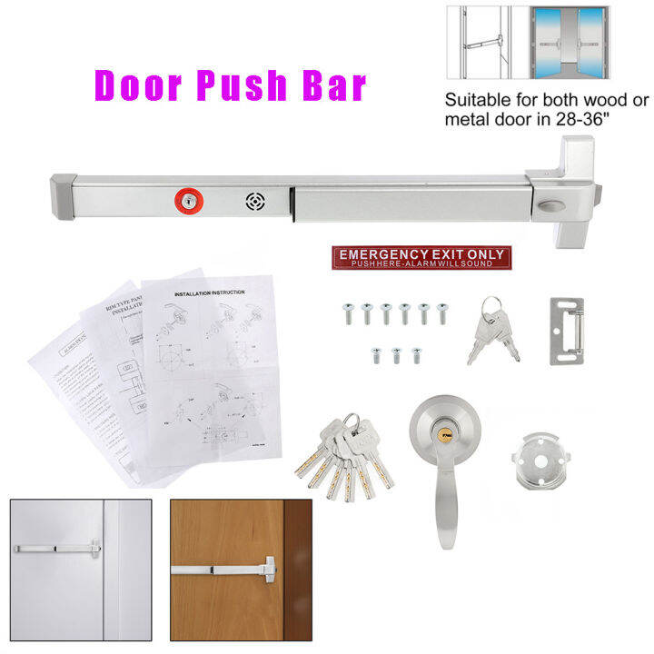 Door Push Bar Panic Exit Device with Exterior Lever Commercial