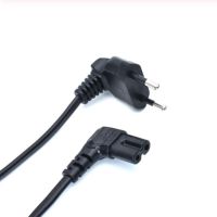 Double Elbow Angled EU 2 Pin Plug to IEC 320 C7 female Portable Conversion Power Cable 100cm