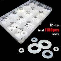 ✈ Total 475/1150pcs M2 M2.5 M3 M4 M5 M6 M8 White Black Plastic Nylon Flat Washer Plain Insulation Gasket Ring Assortment Kit Set