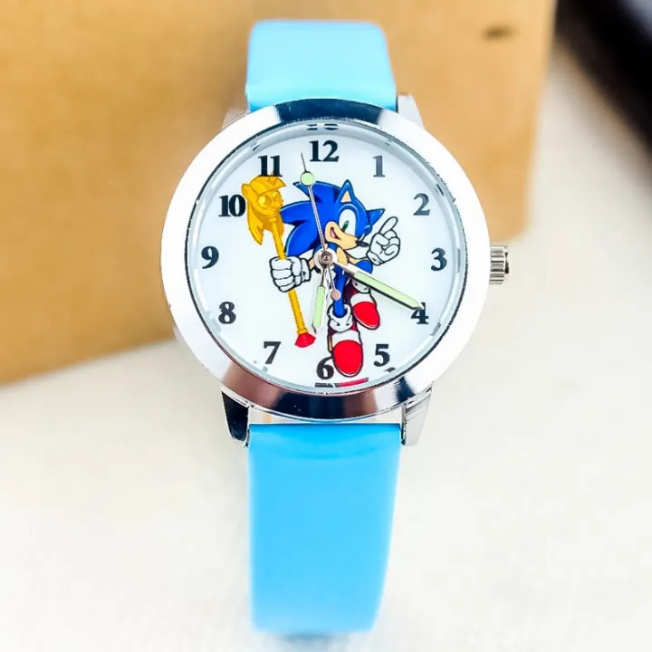 new-belt-quartz-watch-sonic-the-hedgehog-kawaii-high-value-creative-fashion-luminous-elementary-school-student-cartoon-anime