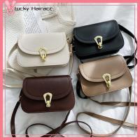 LUCKY HAIRACC หนังพียู กระเป๋าสะพายไหล่แมสเซนเจอร์ สีทึบทึบ กระเป๋า Crossbody แฟชั่นสำหรับผู้หญิง สลิงกระเป๋าถุง กิจกรรมกลางแจ้งกลางแจ้ง