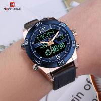 Top nd NAVIFORCE Mens Sport Automatic Watch Quartz og Digital Wristwatch Male Waterproof Luminous Clock Relogio Masculino