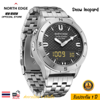 NORTH EDGE SNOW LEOPARD นาฬิกาข้อมือสายสแตนเลส กันน้ำได้ 50 เมตร เข็มทิศ วัดความสูง วัดอุณหภูมิ