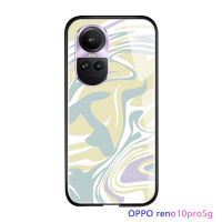 Serpens เคสสำหรับ OPPO Reno10 Pro 5G แสงรุ่งอรุณสุดหรูเต็มไปด้วยดวงดาวสีสันสดใสเคสกระจกนิรภัยมันวาว