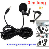 Car Audio Navigation 3.5mm Microphone Clip Jack Plug System External Wired Microphone Auto DVD Radio Omnidirectional 3m Long Mic