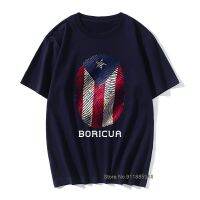 Puerto Rico Gifts T-Shirt Men Flag T Shirt Fingerprint Tops Tees Vintage Striped Tshirts Summer 100% Cotton Cute Black Red