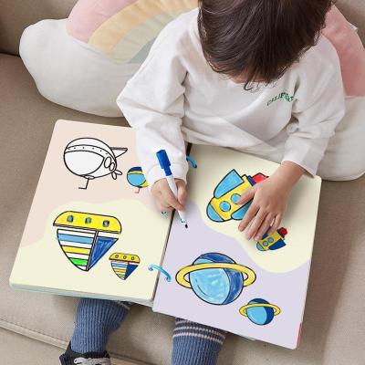 เด็กวัยหัดเดินสามารถลบและเขียนภาพวาดการตรัสรู้สมุดระบายสีสมุดระบายสีสำหรับเด็ก 2-6 หนังสือวาดภาพง่ายๆสำหรับโรงเรียนอนุบาล