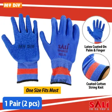 1pair Thickened Rubber Dipped Anti-slip Construction Work Gloves