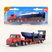 1:87 Scale Siku 1613ของเล่นรถ Diecast โลหะรุ่นแพลตฟอร์มรถบรรทุกและ Speedboat การศึกษาของขวัญสำหรับเด็ก