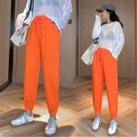 【HOT】⊙ Fashion Color Pink Gray Pants Female Street Leisure Harem S-XL 2020 Sweatpants ZY4981