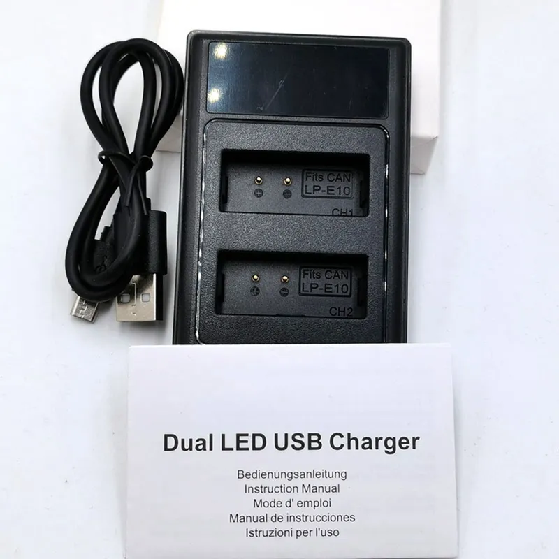 LP-E10 Charger LCD USB Battery Charger for Canon EOS 1100D 1200D 1300D  Rebel T3 T5 Kiss X50 X70 LP-E10 LC-E10 Camera 