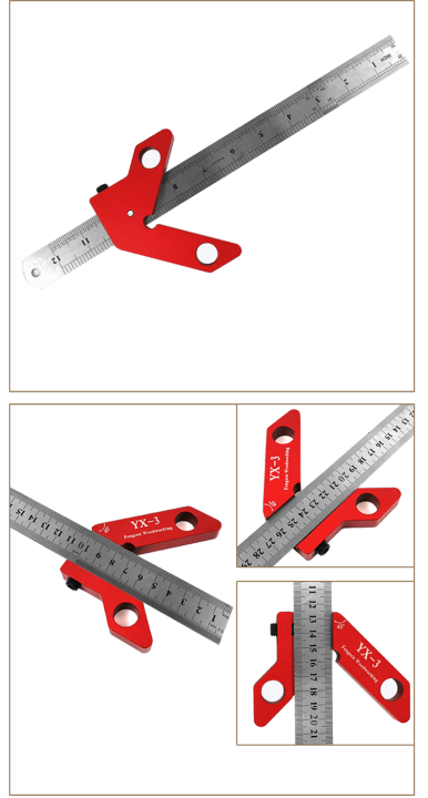 YX-3 Angle Line Scriber Marking Tools Ruler Center Finder 45 90 Degrees ...