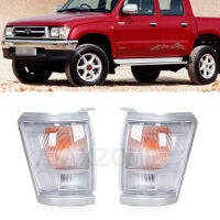 มุมกว้างสำหรับ Toyota Hilux 1997 1998 1999 2000 2001ไฟหน้ากว้างไฟเลี้ยวด้านข้าง Marker Chormed Trim