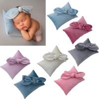 ZZOOI 2Pcs/Set Newborn Photography Prop Infant Headband +Pillow Set Studio Photo Shoot Q81A