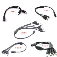 2.1x5.5mm 1 Female to 2 3 4 5 8 Male DC Power Splitter Plug Cable for CCTV security Camera Accessories power Supply adapter 12V