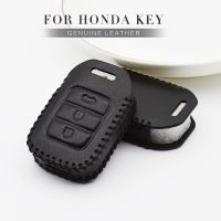 ♕ Genuine Leather Car Key Case Cover For Honda Civic 2017 2018 Accord Jazz Fit Pilot Crv Xrv Spirior Smart Key Shell Accessories