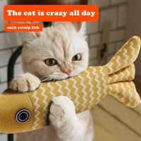 Cat Toys Training Entertainment Fish Cotton Linen Pillow With Catnip Simulation Fish Gatos Toy Fish Interactive Pet Chew Toys Toys