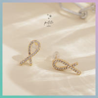 [petite by PRAKYRE] Spiral Earring - ต่างหูสไลต์เกาหลี มินิมอล รูปเกลียว ตกแต่งด้วยเพชร