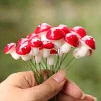 20PCS Kawaii Miniatures Accessories Decoration DIY Plant Decor Craft Mushroom Garden Mini