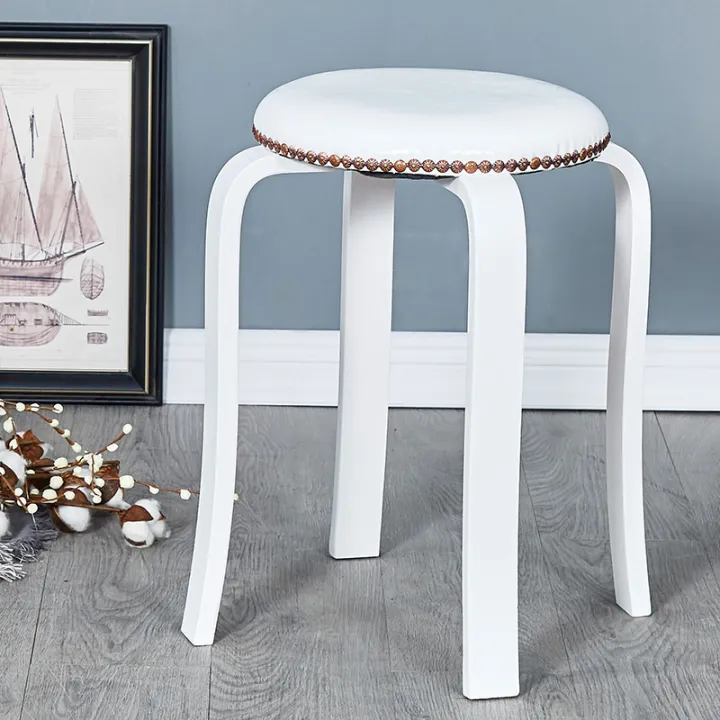 Solid wood round stool wood household adult high stool solid wood table